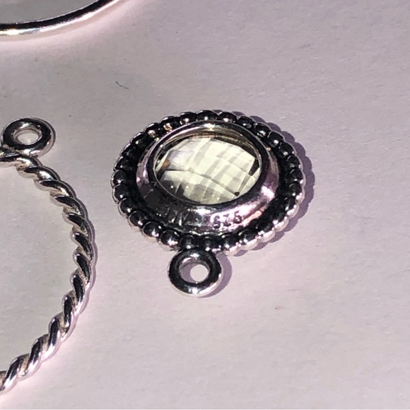 Retired Pandora Autumn Skies Compose Earring Set 925 Ale - Picture 6 of 13